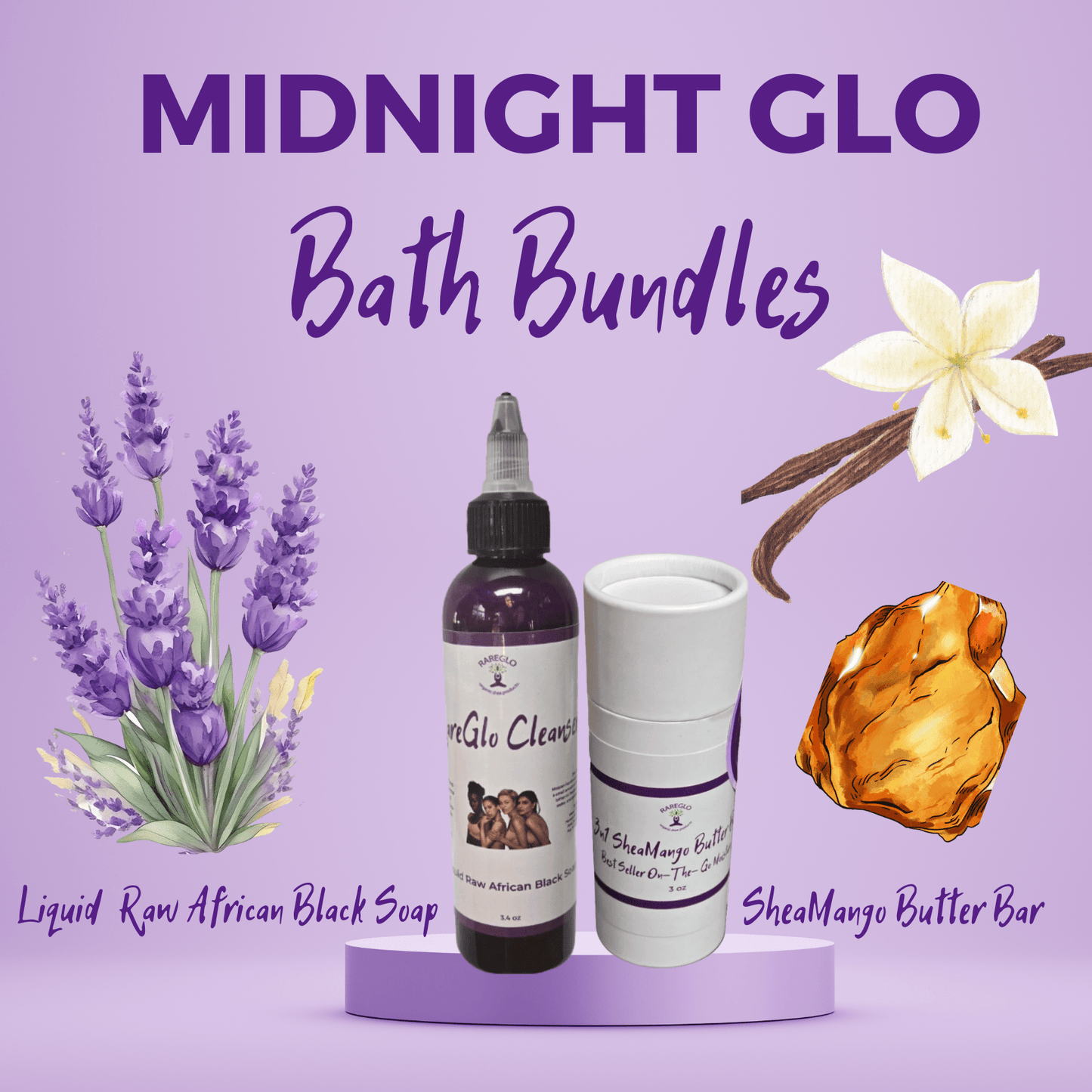 GLO Bath Bundle - RareGlo Organic Shea Products