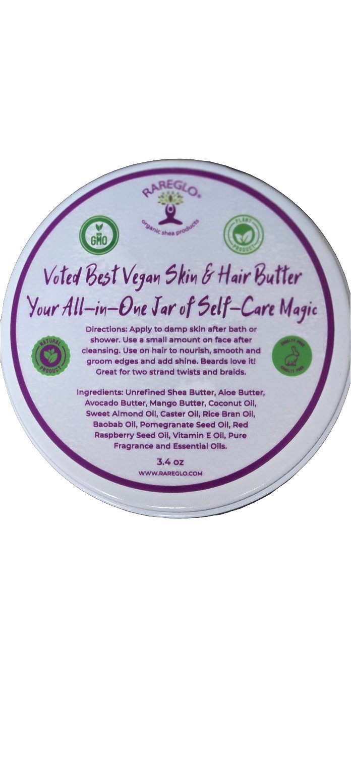 RareGlo Skin & Hair Butter 3 oz - RareGlo Organic Shea Products