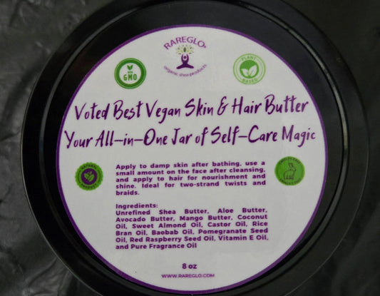 RareGlo Skin & Hair Butter 8 oz - RareGlo Organic Shea Products